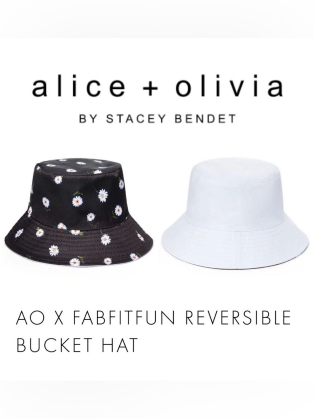 Alice + Olivia Kids Reversible Bucket Hat - Black Daisy & White